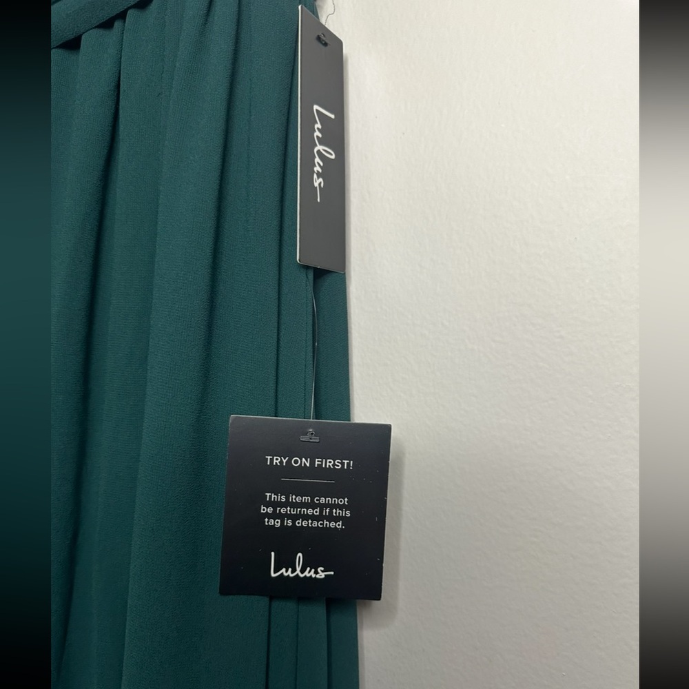 DEFECT NWT Lulus Heavenly Hues Maxi Dress Forest Green Prom Size S #508192 - Picture 3 of 14